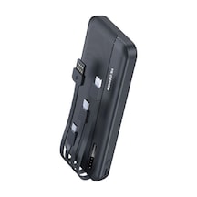 Buğz 10000 Mah Micro Type-c Usb Lightning 4 Kablolu Hızlı Kablosuz Şarj Powerbank Bx40