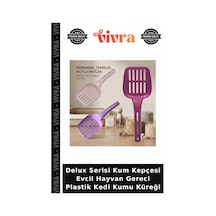 Delux Serisi Kum Kepçesi Evcil Hayvan Gereci Plastik Kedi Kumu Küreği