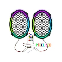 Pixel Ledli Oval Hoparlör Kapak 2adet Poke Pk-5652
