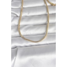 Cm 14k Gold Renk Yılan Zincir Model 60 Cm Kadın Kolye Karışık Renk
