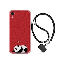 Apple Uyumlu iPhone XR Kılıf Boyun Askılı Sleeping Panda 1810