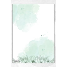 A5 Çiçek Bloknot Çizgisiz Defter - 50 Yaprak - Memopad - Notepad - Not Defteri - Not Kağıdı - 1733 Çok Renkli
