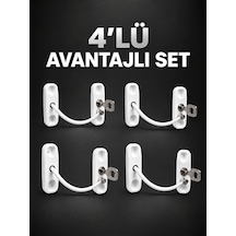 Pencere Güvenlik Kilidi Anahtarlı Çocuk Emniyet Kilidi 4 Lü Set