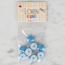 Loren Crafts 8 Li Mavi Bebek Düğme - 370