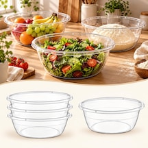 3'lü Şeffaf Karıştırma Ve Salata Kasesi Seti - 15 Litre Çok Amaçlı Hazırlık, Hamur Yoğurma Ve Sunum Kabı Diğer