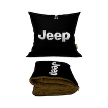 Jeep Desenli İç Dolgusu Battaniyeli Araç İçi Opsiyonel Yastık 38