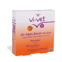 Vi-Vet Portakal Normal Ciltler için Yüz Bölgesi Sir Ağda Bandı 24'lü