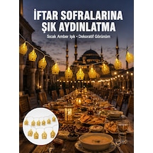 Cami Figürlü Pilli Dekoratif Ramazan Led Zincir Aydınlatma Sıcak Sarı