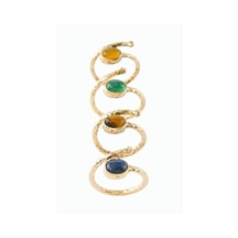 Oval Doğaltaşlı Otantik Yüzük - Sarı Akik N145 34945636