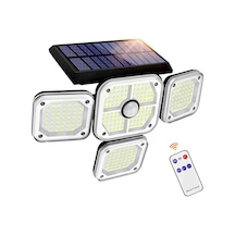 Borayris Güneş Enerjili Kablosuz Solar Hareket Sensörlü 200 Led 4 Kafalı Uzaktan Kumandalı Spot Lamba 2400 Mah