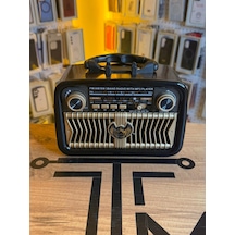 Telefon Standlı Nostaljik Radyo Bluetooth Usb Sd Kart Girişli Şarjlı Gold