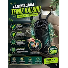 Tr Araç İçi Çöp Torbası Askılı Su Geçirmez Organizer Araç Çöp Kovası Seyahat Tipi Çöp Torbası Araç Kolt Genel