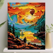 Palmiye Hobi Sanat Sayılarla Boyama Tuval Seti Fırça Boya Dahil Çıtalı 40x50 Cm - Zirve