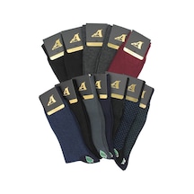 A Classe 12'Li Asorti Paket Bambu Erkek Çorap Gri - Siyah