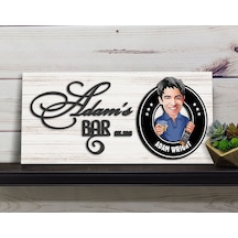 Bk Gift Kişiye Özel Karikatürlü Kabartma Tasarım Antik Beyaz Ahşap Bar Tabelası, Home Bar Tabela, Rustik Ev Dekorasyonu, Duvar Dekoru-9