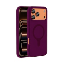 Joko Apple Uyumlu  iPhone 18 Pro/17 Pro Z Silikon Magsafe Kapak - Bordo Standart
