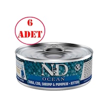 Nd Ocean Yavru Kedi Konservesi Balkabaklı Balıklı Karidesli 70 Gr 6 Ad