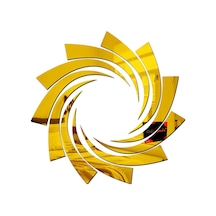 Spiral002 Model Modern Tasarım Mdf Üzeri Akrilik Duvar Dekorasyon Ürünleri Gold Renk 50 X 50 Cm