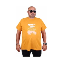 Moc Grande Mocgrande Erkek Büyük Beden Sıfır Yaka Tişört Palm Beach 25188 Hardal Hardal