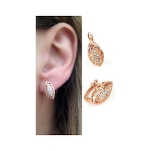 Zirkon Taşlı 925 Ayar Gümüş Rose Küpe N11.99044