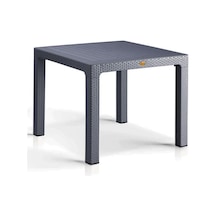 Camsız Antrasit 90x90 Cm Rattan Bahçe Balkon Masası Antrasit