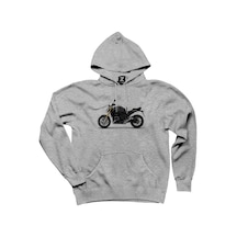 BMW R1200R Gri Kapşonlu Sweatshirt Hoodie Siyah