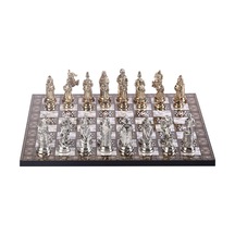 Büyük Boy Metal Osmanlı Bizans Satranç Takımı Parlak Ve Sedef Des