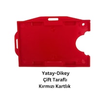 Kırmızı Yatay Dikey Çift Taraflı Kart Koruyucu
