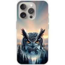 Apple Uyumlu iPhone 13 Pro Şeffaf Kılıf Baykuş Tasarımlı