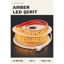 Onerous 15 M 220v Amber Led Şerit, Fişli, Yapışkanlı