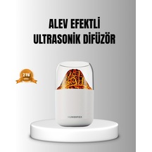 Alev Efektli Ultrasonik Uçucu Yağ Difüzörü 280ml Su Tanklı Ve Sessiz Çalışma Özellikli - Lisinya