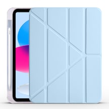 Apple Uyumlu iPad 11.nesil 2025 A16 Kılıf Tri Folding Silikon Kalem Bölmeli Katlanabilir Standlı Pu Deri Yumuşak Kapak Kapaklı Kılıf