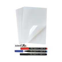 A3 Asetat Kağıdı 25 Adet Pvc Ve Asetat Kalemi S Siyah Mavi Kırmızı 1 Paket Fotokopi Asetatı Şeffaf Transparan 100 Mikron