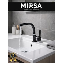Siyah-krom Armut Balıksırtı Borulu Banyo Lavabo Bataryası Çeşmesi Musluğu Çift Su Girişli