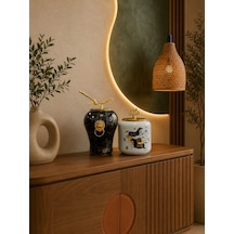 Dekoratif - Siyah Mermer Şah Koyu Herm Oval Gold