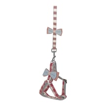 Köpek Göğüs Tasma Seti Ekose Desenli Papyonlu 1.5 Cm 35-48 Cm Kırmızı Çok Renkli
