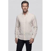 Bisse Siyah Regular Fit Keten Cepsiz Uzun Paşa Yaka Gömlek Gmktn261093 D-90 SİYAH