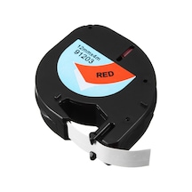 Dymo Lt Letratag 91203 Kirmizi Etikete Siyah Plastik 12Mm X 4M