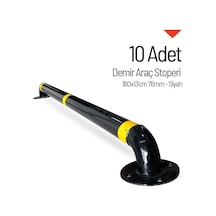 10'lu Set Siyah Demir Otopark Stoperi 180x13 Cm-684