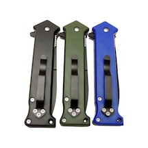 4352 Mavi Bas - Çek Kamp Çakı 20cm- Otomatik, Kemerlikli Mavi