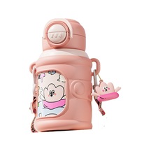 Jian Fan Sevimliçiftçi Hasır Fincan Derme Önlici Termos Fincan - Pembe Pembe