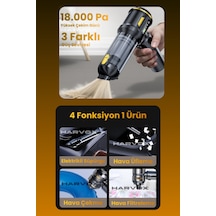 18000pa Güçlü Vakum Araç Süpürgesi Taşınabilir Çantalı 6000mah Bataryalı Üflemeli