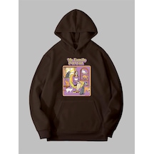Harmandar Üç İplik Aile Tablosu Baskılı Sweatshirt Hoodie Ailetablosukahverengisweat