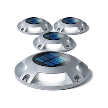 Home Zone Security Solar Güverte Işığı - Hava Koşullarına Dayanıklı - Gümüş