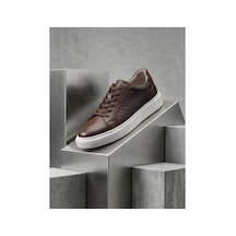 Crc Ayakkabı %100 Hakiki Deri İçi Keçi Dışı Dana Derisi Ultra Hafif Konfor Ayakkabı Sneaker Kahverengi