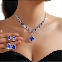 Kraliyet Mavisi 2 Adet/takım Kadınlar Düğün Takısı Seti Su Damlası Şekli Parlayan Sahte Kristal Gerdanlık Kolye Dangle Küpe Seti Çok Renkli Kraliyet Mavisi 2 Adet/takım Kadınlar Düğün Takısı Seti Su Damlası Şekli Parlayan Sahte Kristal Gerdanlık Kolye Dangle Küpe Seti Çok Renkli