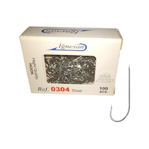 İğnesan 0304 Beyaz Uzun Gövde Düz Olta İğnesi 100lü Paket - No-9 No:9