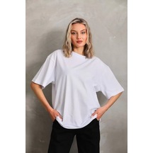Unisex Günlük Stil Beyaz 20/1 Birinci Kalite Pamuklu Oversize Tiş