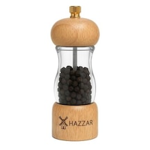 Hazzar Akrilik-ahşap Kaliteli Karabiber Öğütücü Çelik Bıçaklı 16cm Dcaa-160 Ahşap - Şeffaf