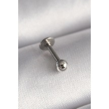 Evyora 316l Çelik Gümüş Renk Topçuk Piercing Gümüş